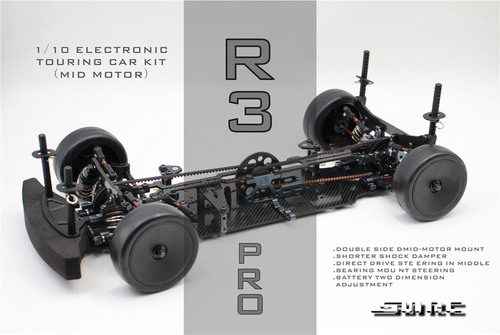 SNRC R3-PRO 120023 R3-PRO  1/10标准版碳纤中置电房车架4WD